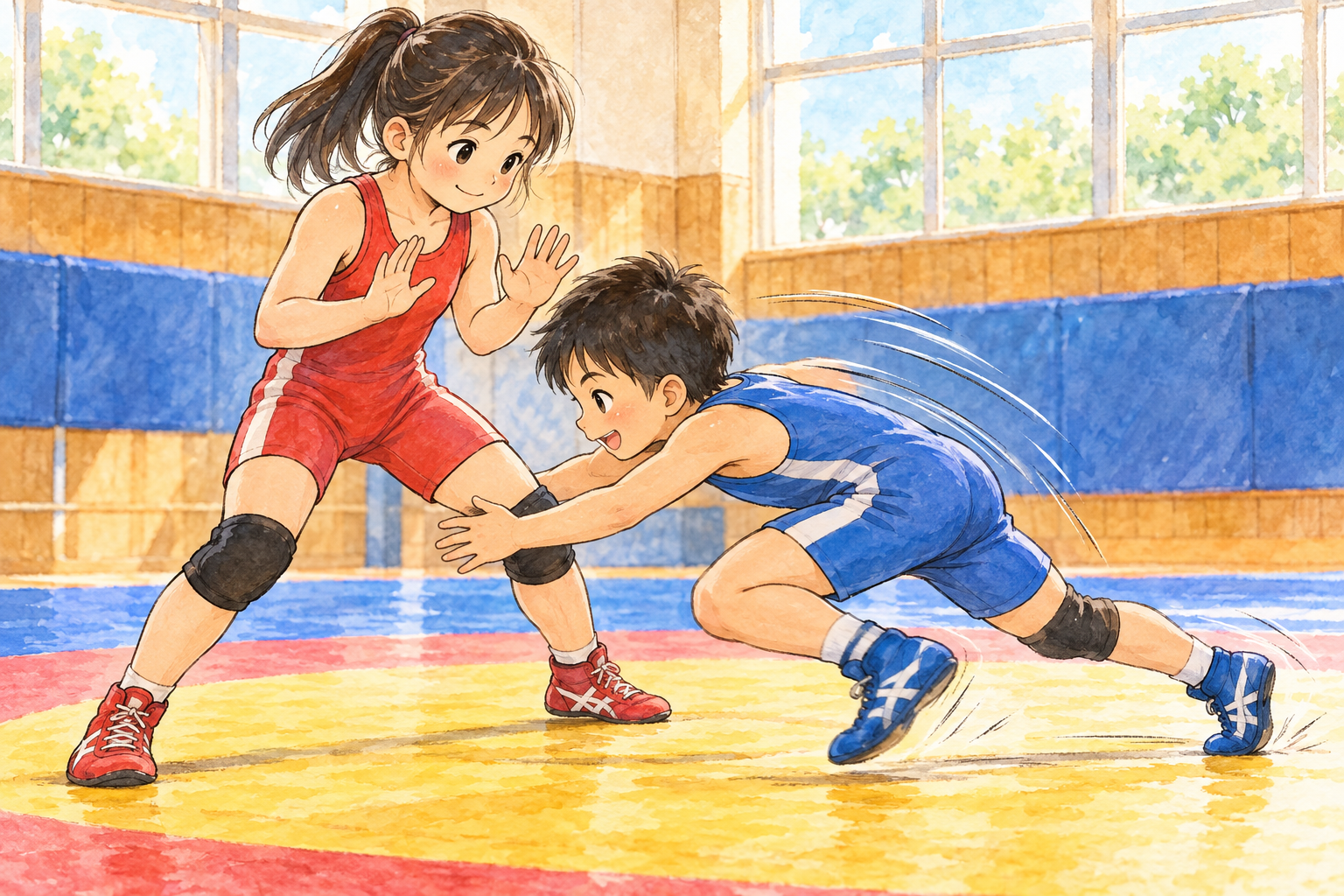 守るだけの相手に、失敗を気にせずタックルに入る子
